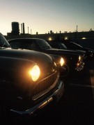 Autokino mit Volvo Amazon und zweimal Opel Olympia 